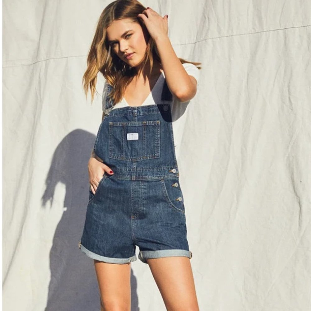 Lehi's Vintage Shortalls Dark Wash- Size Small